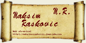 Maksim Rašković vizit kartica